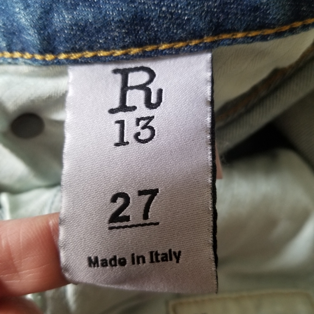R13 Kate Skinny Distressed Stretchy Jeans Size 27 Mid Wash Blue - Picture 10 of 13